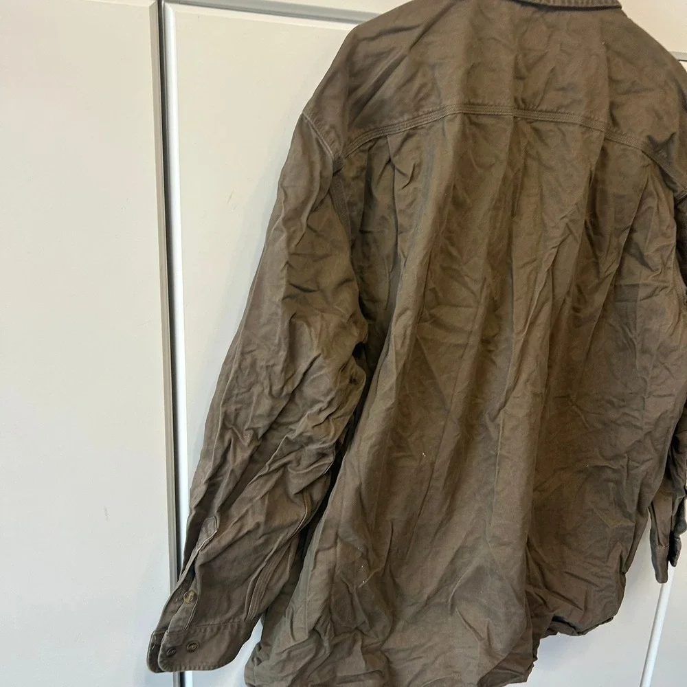 Carhartt Mens 3XL Brown Long Sleeve Button Down Work Shirt Original Fit Twill